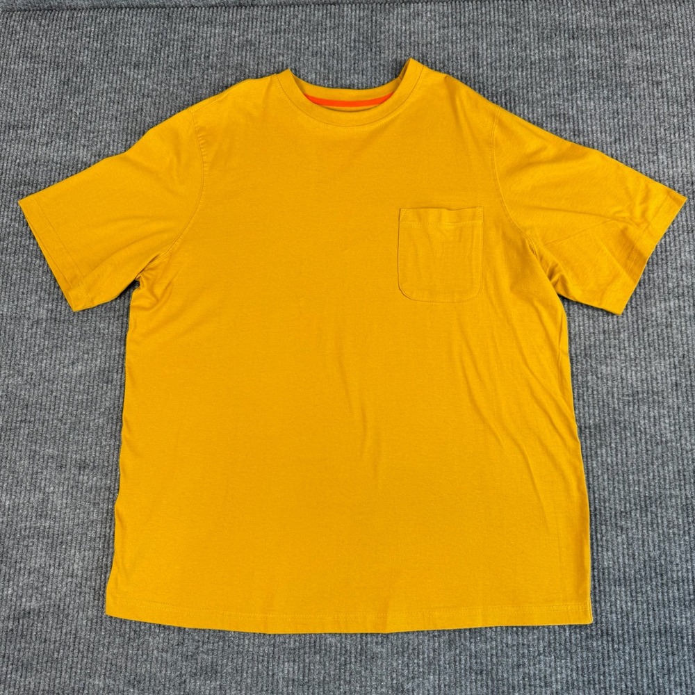 Boulder Creek Trading Co Shirt Mens 2XL BIG Yellow Cotton Pocket Tee Gorpcore